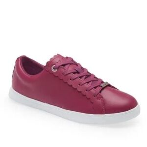 TED BAKER Feeki Leather Lace Up Sneaker Fuchsia Pink Size 5